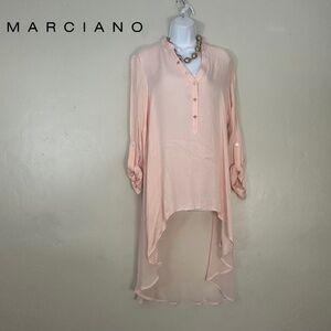 Marciano Sheer High Low Blouse XS Gently worn 100% viscose transparent fabric